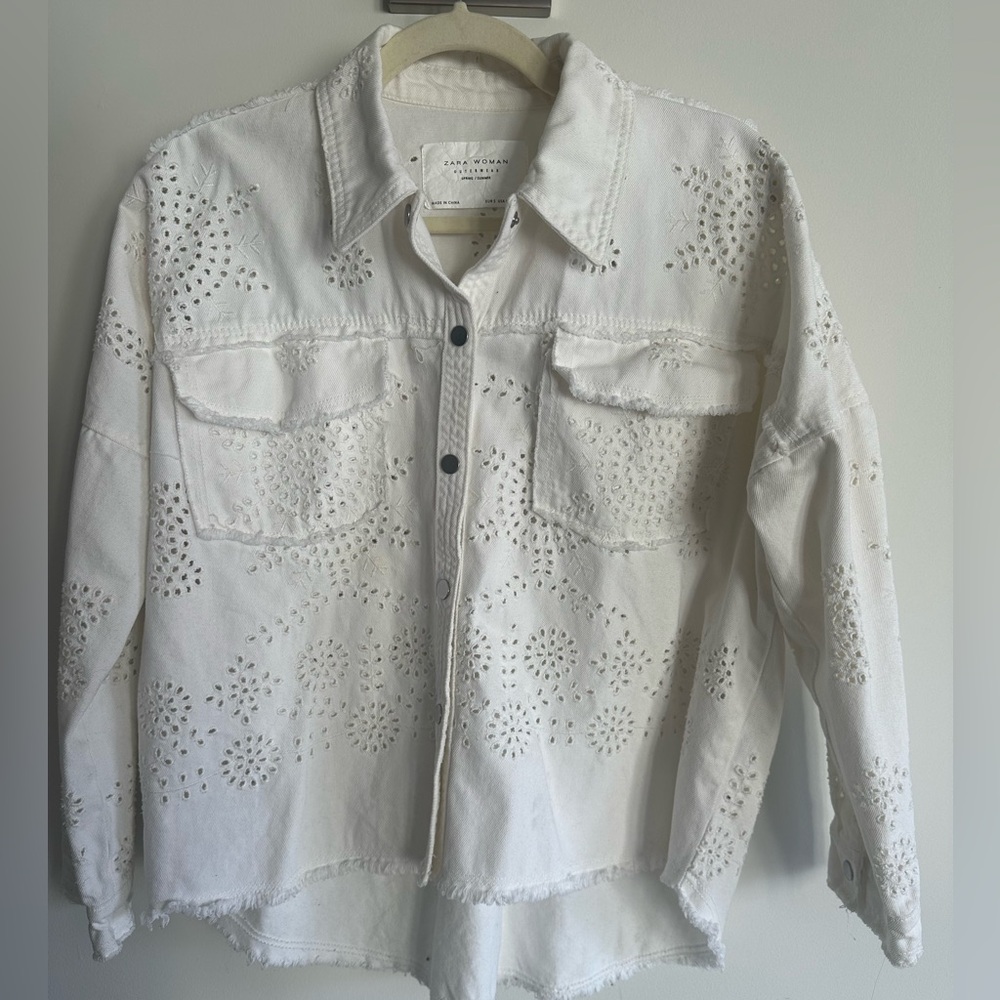 Zara | White Denim Shacket